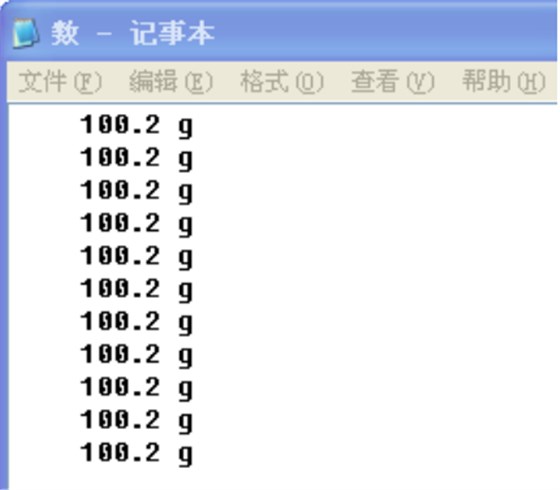 天平數(shù)據(jù)記錄